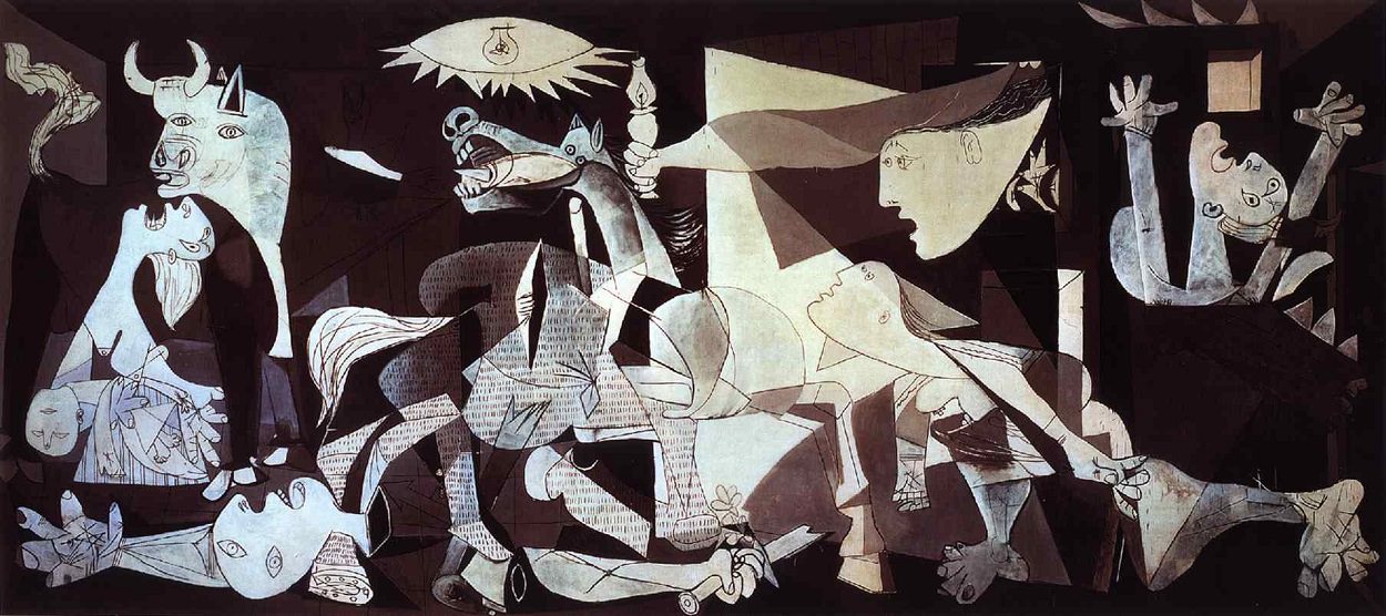 ArtistPablo Picasso Year 1937 Type Oil on canvas Dimensions 349 cm × 776 cm (137.4 in × 305.5 in) Location Museo Reina Sofia, Madrid, Spain